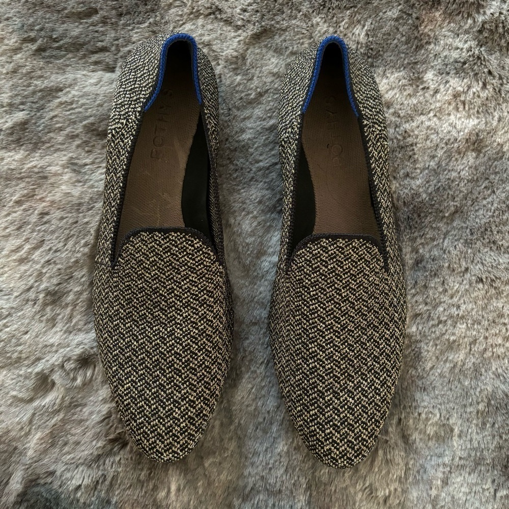 ROTHYS The Almond Loafer Sparkle Herringbone Size 9